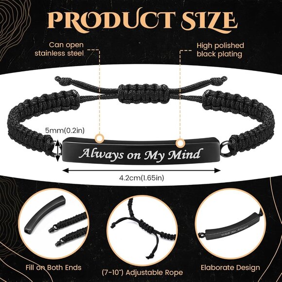 Personalized 4-Pack Cremation Jewelry Bracelets for Memorial Keepsakes - Picture 2 of 6